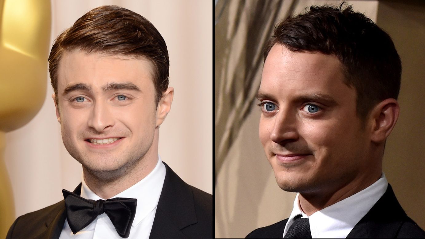 "Harry Potter" actor Daniel Radcliffe, left, and hobbit Elijah Wood have elfin good looks that can make the guys hard to distinguish from one another.