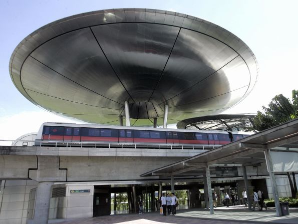 The Expo Station of the Mass Rapid Transit (MRT) in Singapore. The island nation's subway system is highly automatized and considered to be among the most advanced in the world.