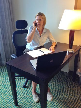 CNN anchor Robyn Curnow calls Warner from our hotel, but gets no response.