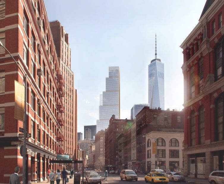 "The side that overlooks Tribeca and the rest of the Eastside of Downtown is the more abstract, avant-garde, creative building where you see it's basically a vertical village of city blocks,"  says Ingels. <br /><br />"What justifies, adjusts and aligns all of the diversity that you see on the North and the East suddenly becomes orderly and straight-laced towards the memorial, so in a way it's a kind of respectful and understated building."