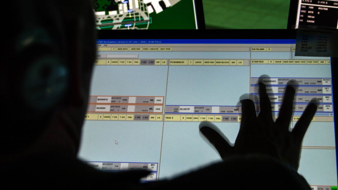 Controllers keep tabs on aircraft movement using electronic versions of the paper strips that were once used for this job. As the aircraft transitions from gate to taxiway to runway and finally to sky, the controllers manipulate the strips to reflect this. Each strip contains information such as the plane's airline, destination and flight plan.