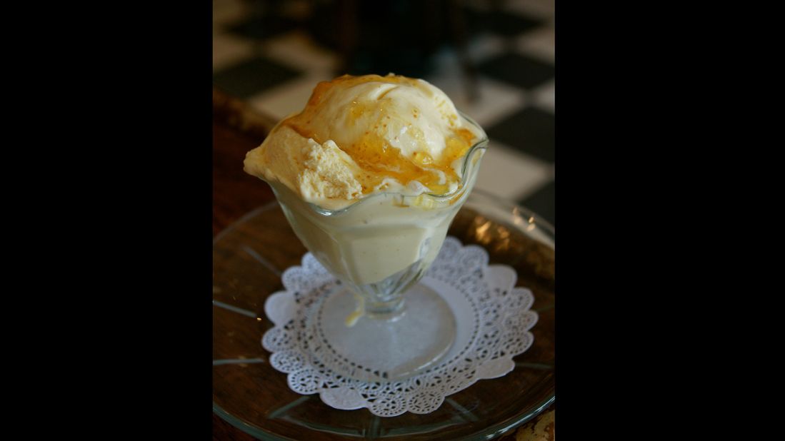 The Creole Creamery's popular summer flavor is golden summer fig. The flavor features saffron ice cream, orange blossom honey and a swirl of Louisiana fig preserves. 
