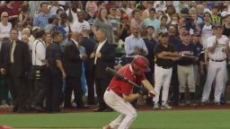 President Obama cheers after Rand Paul strikes out. 
