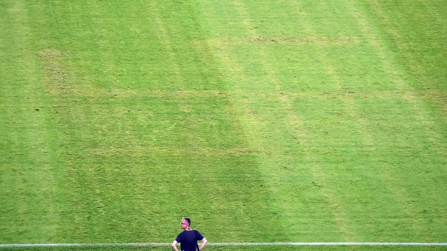 The imprint of a Nazi swastika appeared embedded on the pitch used for Croatia's Euro 2016 home qualifier against Italy.