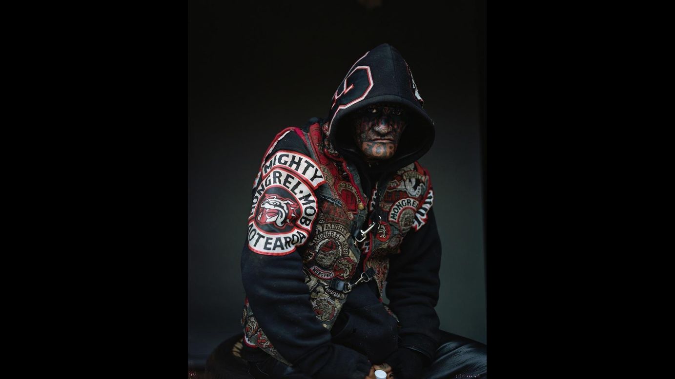 The Mongrel Mob Portraits, which debuted at City Gallery in Wellington in 2014, were <a href="http://www.stuff.co.nz/dominion-post/culture/67120679/Photographer-brings-Mob-portraits-exhibition-to-Wellington" target="_blank" target="_blank">criticized for glorifying gang culture</a>. The series included this picture of <a href="http://www.stuff.co.nz/national/crime/10684645/Murder-victims-dad-offers-mercy" target="_blank" target="_blank">convicted killer Shane Harrison</a>. "The uproar seems to be more about the idea that you're not allowed to show these people in a respectful way," Rotman said. "It's like they should only be shown in a gritty documentary or in police mug shots."
