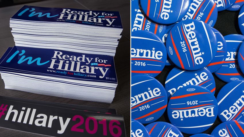Hillary Clinton stickers Bernie Sanders Buttons