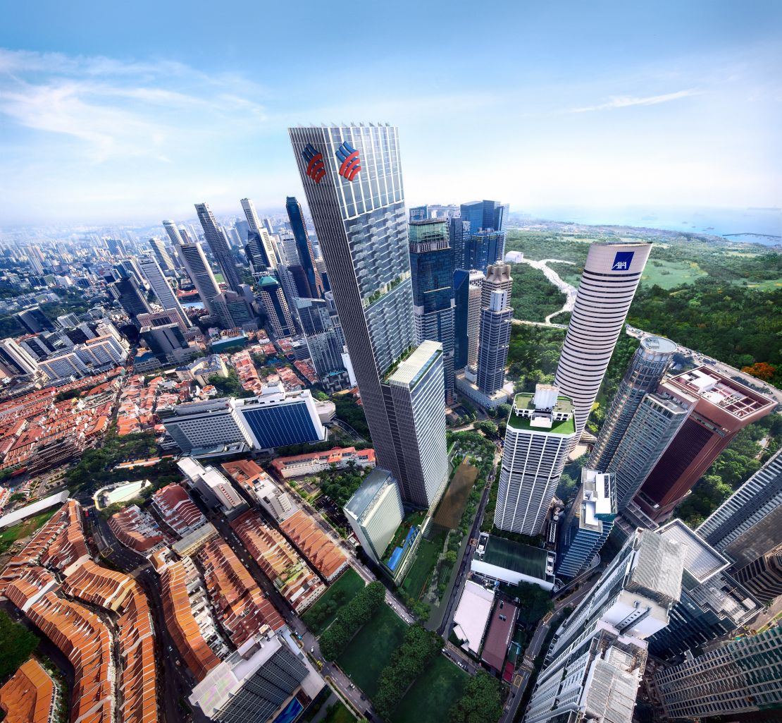 The Tanjong Pagar Centre is due to open in 2017 and will contain the tallest building in Singapore and a 2-storey urban park.