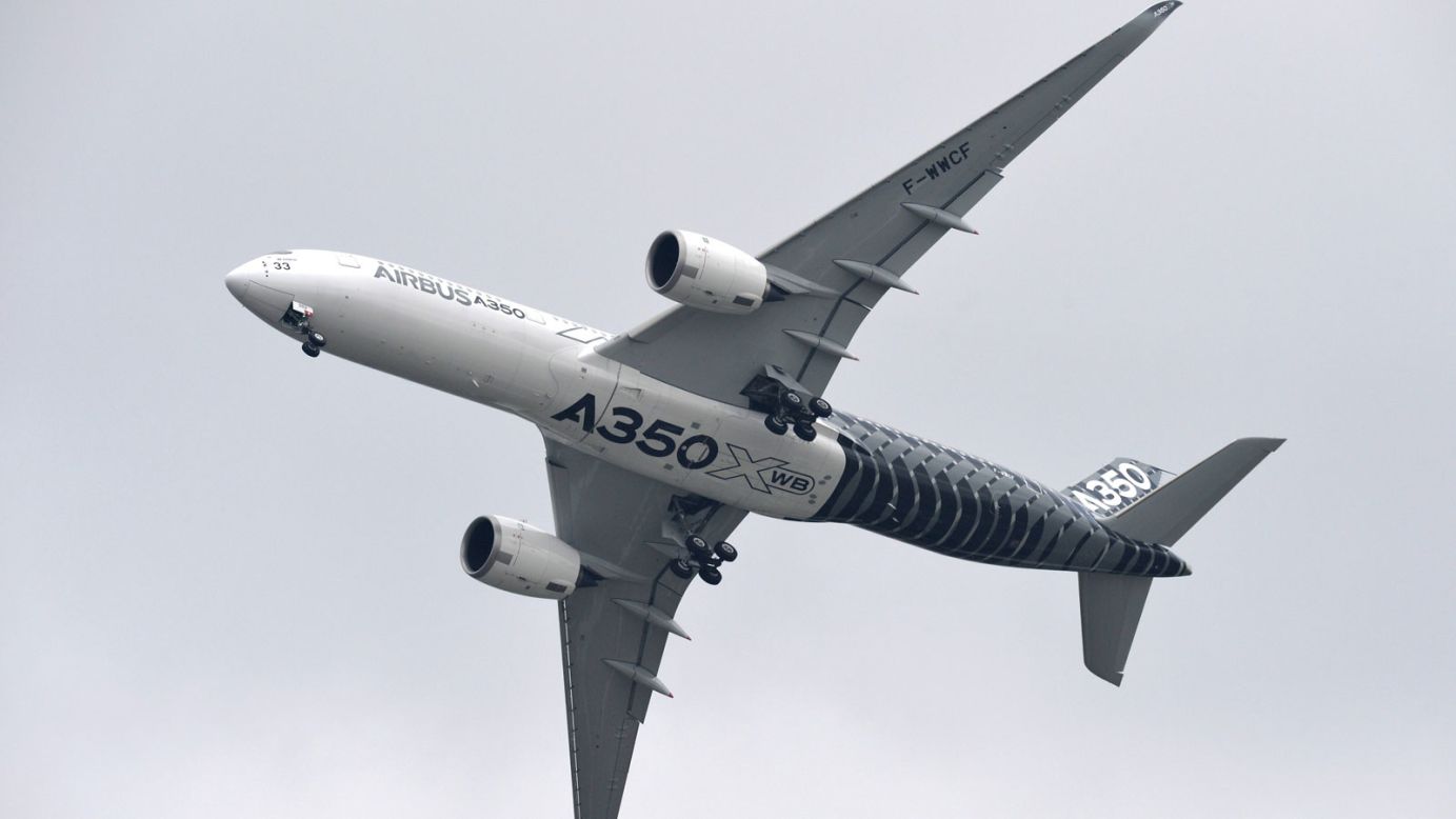 The Airbus A350XWB was also demonstrating its capabilities in the skies above Le Bourget. 