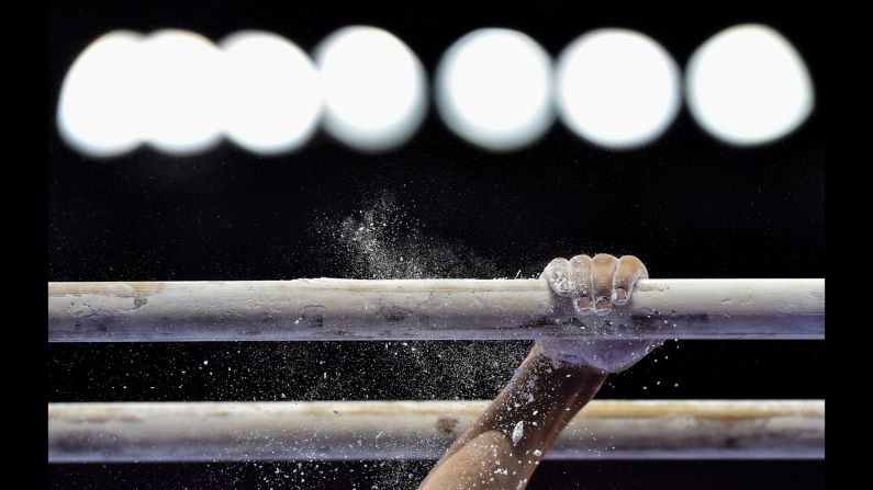 British gymnast Charlie Fellow competes on the parallel bars at the European Games on Monday, June 15.