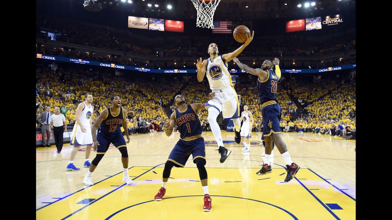 Golden State guard Shaun Livingston drives to the basket for a layup during Game 5 of the NBA Finals on Sunday, June 14. Livingston and the Warriors won 104-91 to take a 3-2 lead in the best-of-seven series.