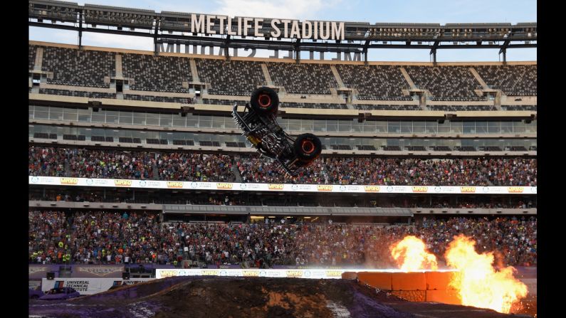 Tom Meents performs a front flip on his monster truck Saturday, June 13, in East Rutherford, New Jersey. <a href="index.php?page=&url=http%3A%2F%2Fwww.foxsports.com%2Fmotor%2Fstory%2Fstream-monster-jam-tom-meents-front-flip-world-record-monster-truck-metlife-stadium-061315" target="_blank" target="_blank">Check out video of the flip, which had never been done before</a>