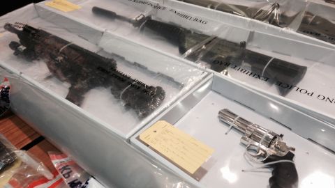 Police seized airsoft weapons during the arrests.