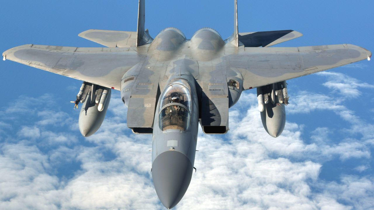 F-15C Eagle jets can provide air-to-air and air-to-ground combat capabilities.