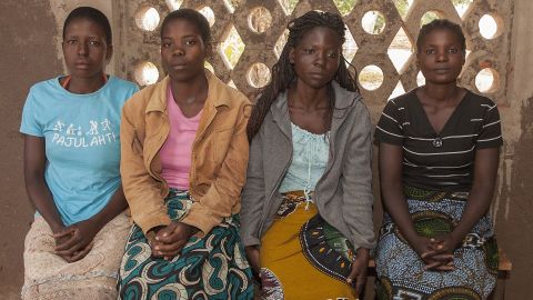 L-R: Yvone Kambiza, Alinafe Naison, Catherine Julio Funsani and Katrina Kampingo, who were underage brides in Malawi.  
