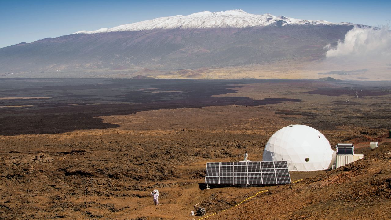 This photo, provided by the University of Hawaii at Manoa HI-SEAS Human Factors Performance Study, shows the scientists' dome home, on the bleak slopes of dormant volcano Mauna Loa near Hilo on the Big Island of Hawaii, on March 10, 2015.