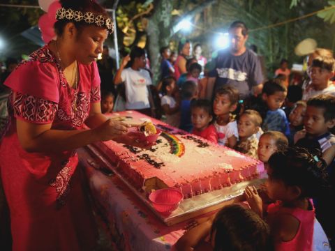 The kemem, or first birthday party, is an important rite of passage in the Marshall Islands. These celebrations often are larger than weddings, and hundreds can attend.