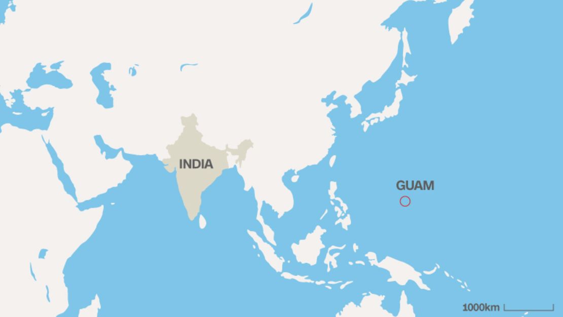 guam india map