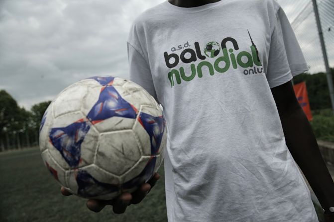 A number football initiatives have been set up to help bridge the gap between migrant and existing communities in Europe in recent years.  Here, a player poses with a ball at the Balon Mundial 2015 tournament for migrant footballers and foreigners in the city of Turin, Italy.