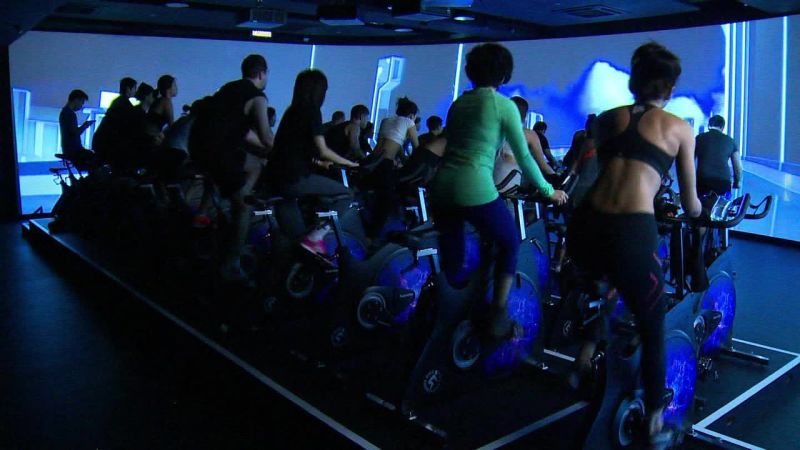 Virtual reality spinning New fitness craze