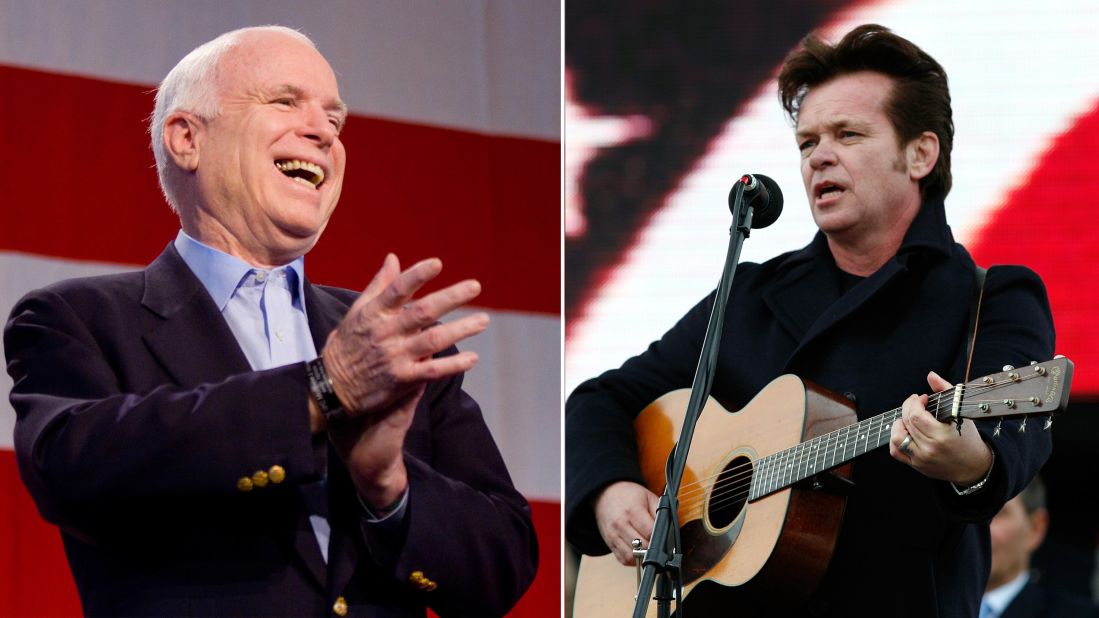 John Mellencamp asked the McCain campaign to not use his songs "Our Country" and "Pink Houses" while campaigning.