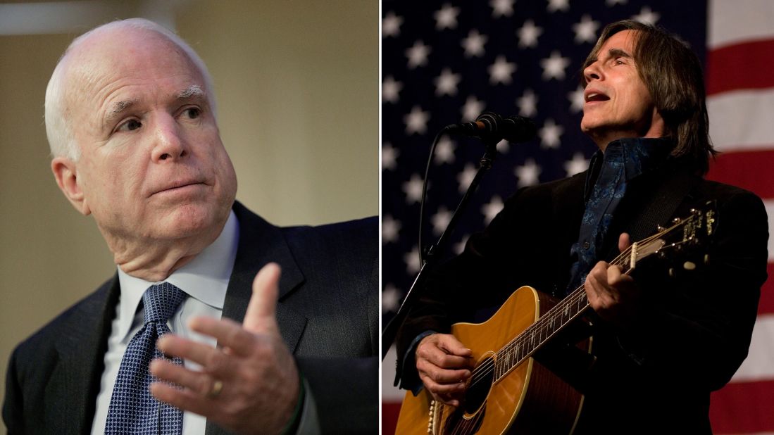 McCain settled out of court with Jackson Browne for using his 1977 hit "Running on Empty" in a campaign ad without the artist's permission.