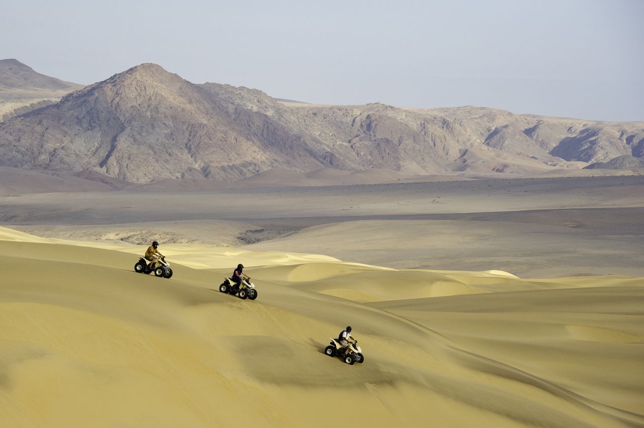 Visitors to Serra Cafema can venture out on quadbike tours and explore the desert's imperious dunes.