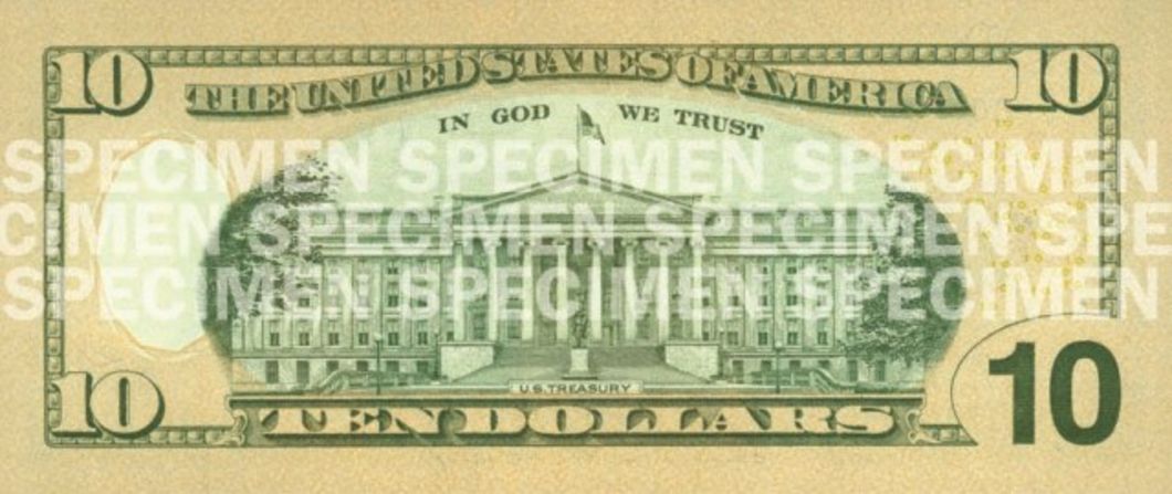 The back of the current bill features an image of the U.S. Treasury building. The angle from which the building is shown has changed over the years.