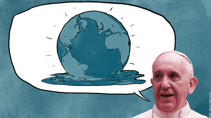 pope global warming graphic
