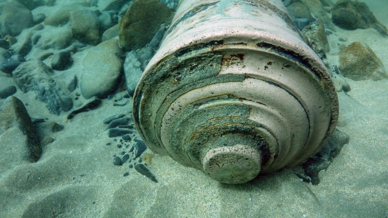 Two cannons in excellent condition are among the artifacts brought up from the sandy seabed where the ship, La Juliana, went down in 1588.