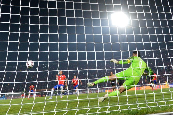 Vidal is currently the Copa America's top scorer with three goals from his opening two games, including this penalty and a header against Mexico on Monday. Manager Jorge Sampaoli confirmed Vidal will not be suspended because he "committed an error that isn't decisive enough to to exclude him."