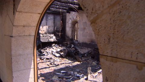 The Church of the Multiplication was burned on June 18. Israeli police have made arrests in the arson case. 