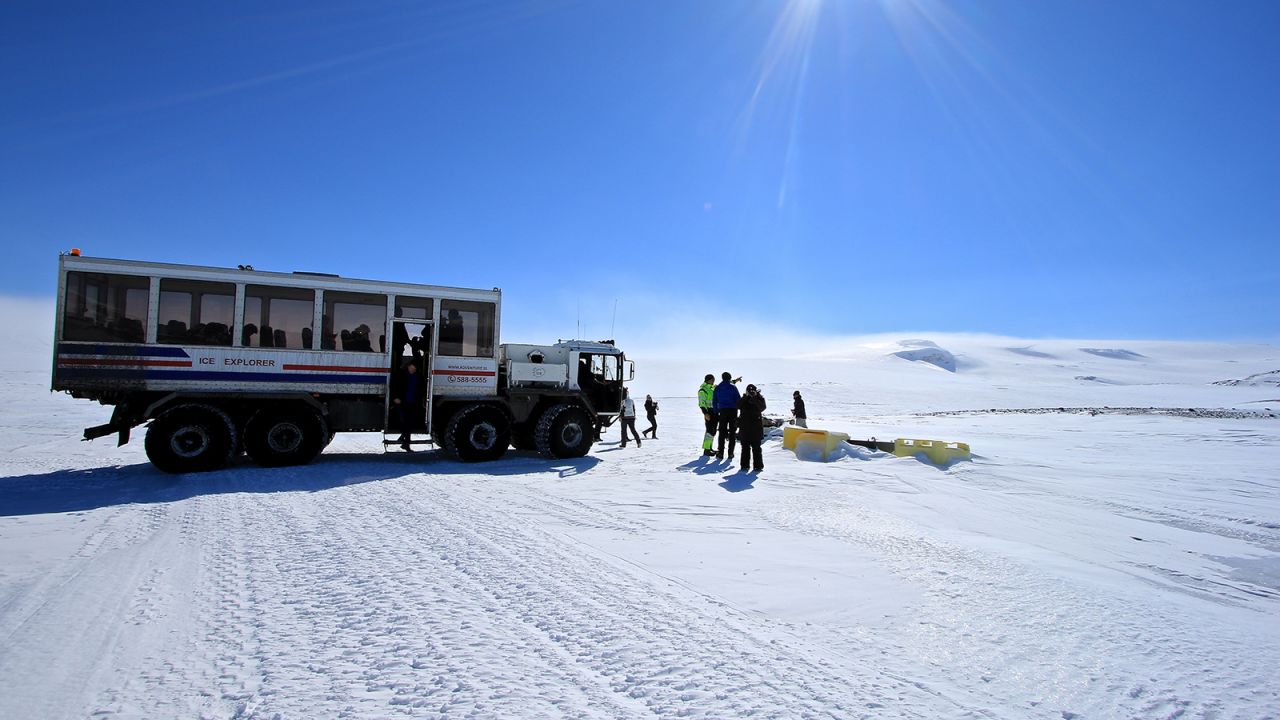 The Ice Explorer is the cave's designated transportation vehicle. The truck, which seats up to 45 passengers, had a former life as a NATO cruise missile launcher.