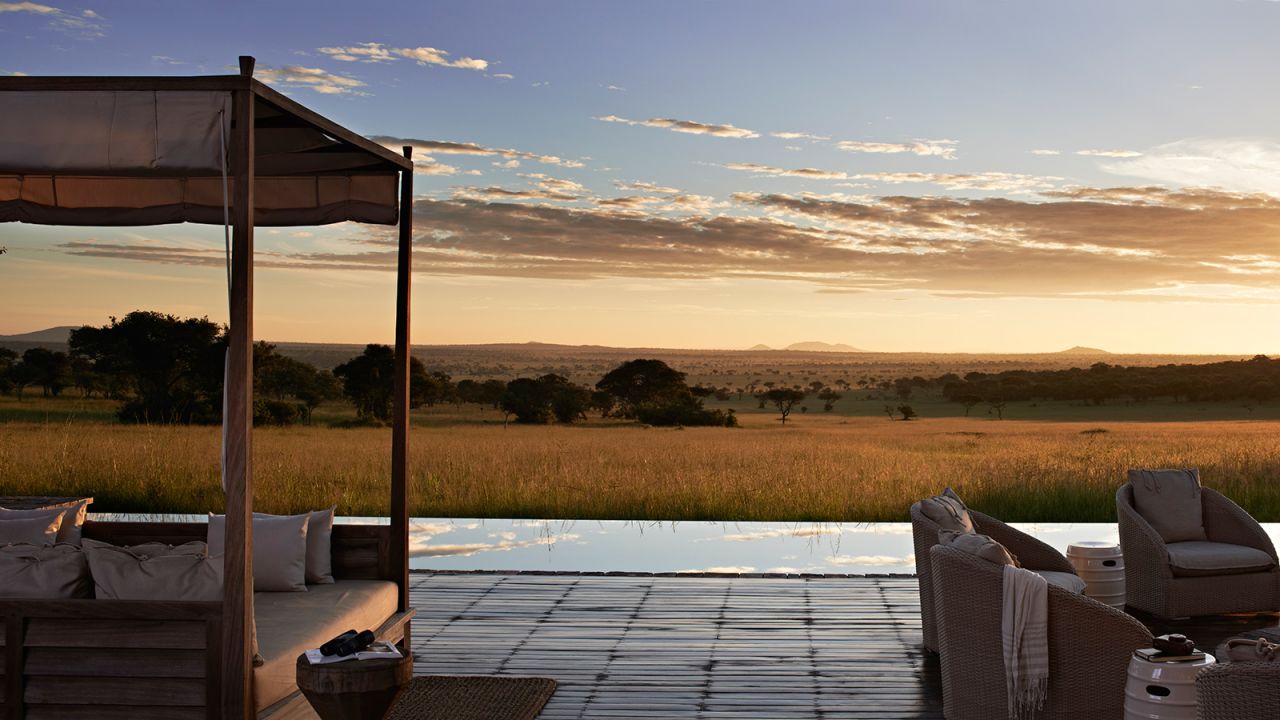 The four-suite Singita Serengeti House villa, priced at $84,500 a week, offers prime game watching in the heart of the private 350,000-acre Singita Grumeti reserve. 