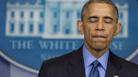 President Barack Obama speaks about the shooting deaths of nine people at a historic black church in Charleston, South Carolina, from the White House on June 18, 2015.