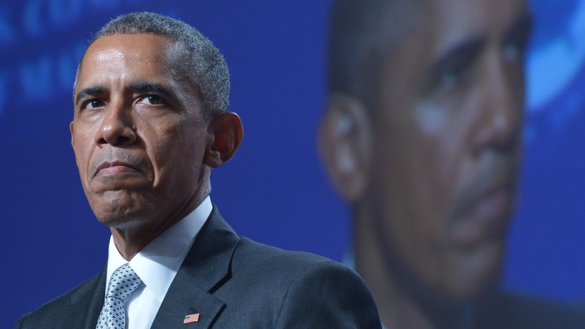 President Barack Obama address the U.S. Conference of Mayors during their annual meeting in San Francisco on June 19, 2015.