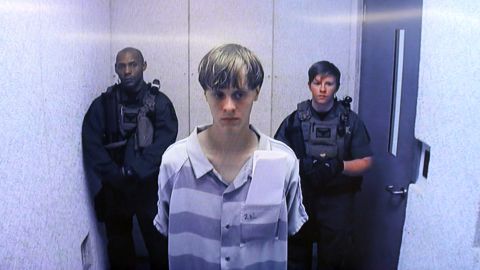 In this image from the video uplink from the detention center to the courtroom, Dylann Roof appears at a bond hearing June 19, 2015, in South Carolina. Roof is charged with nine counts of murder and firearms charges in the shooting deaths at Emanuel African Methodist Episcopal Church in Charleston, South Carolina on June 17.