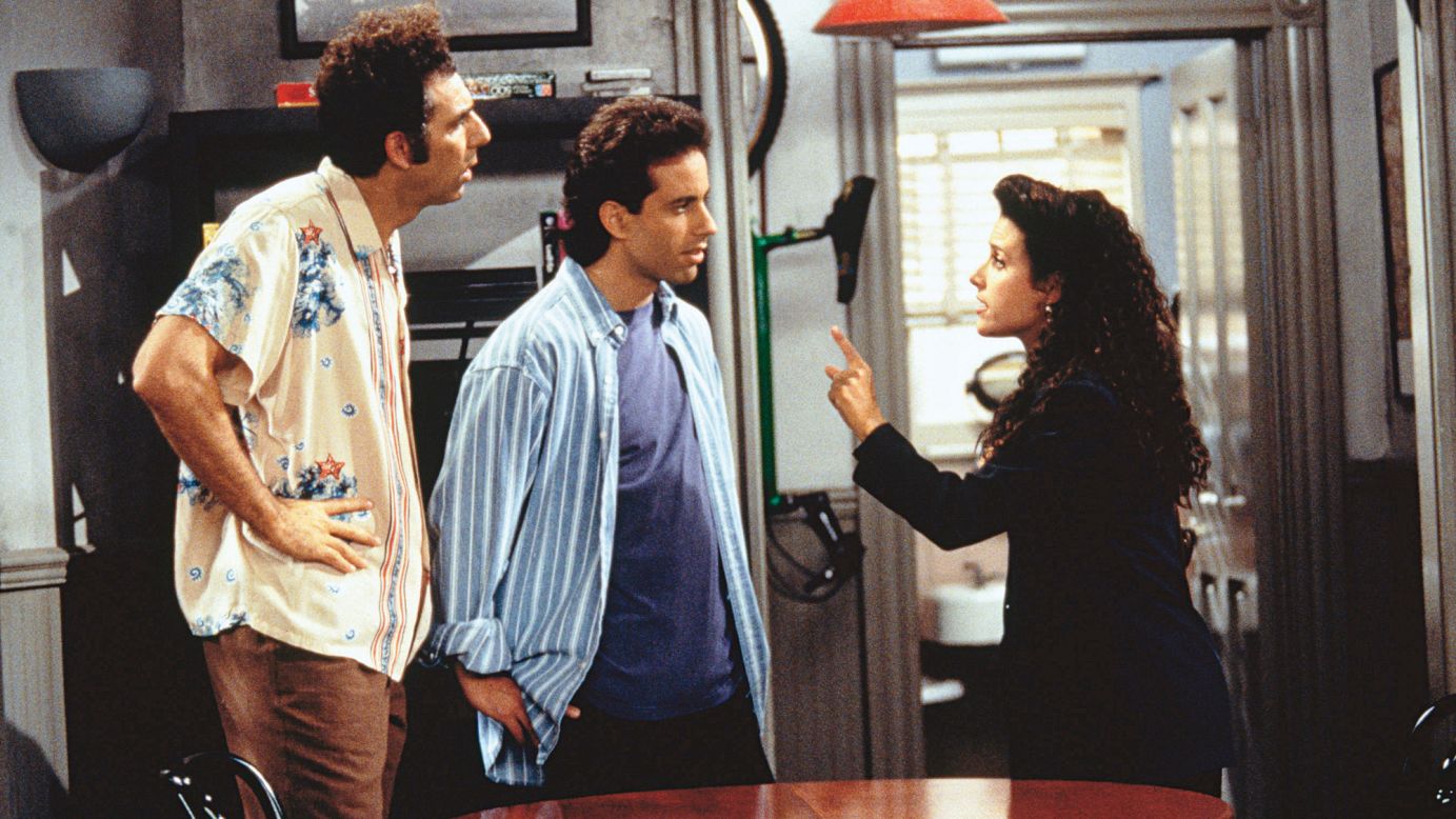 "No hugging, no learning" was the motto behind "Seinfeld," often described as a "show about nothing." But its portrayal of four self-absorbed New Yorkers struck a chord with viewers, who made it one of the most popular shows on TV.