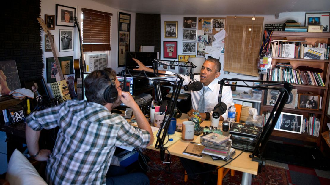 President Obama speaks with comedian Marc Maron, host of the podcast "WTF with Marc Maron."