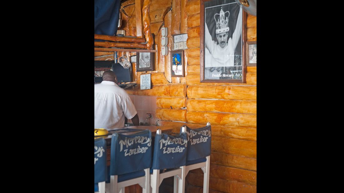 Mercury's Bar celebrates Stone Town's most famous son, Freddie Mercury. A photograph of the Zanzibar-born Queen star hangs on the wall of the bar.