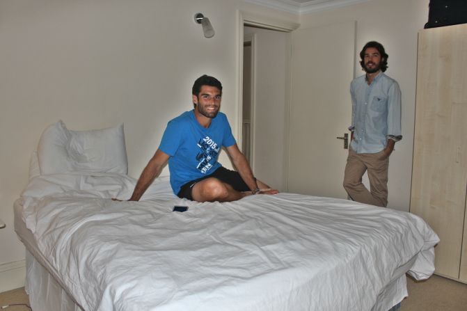 Pablo Andujar (left) bunked in the spare bedroom of his best friend Inaki, who recently moved to London, during the pre-Wimbledon Aegon Championships played at Queen's Club.  