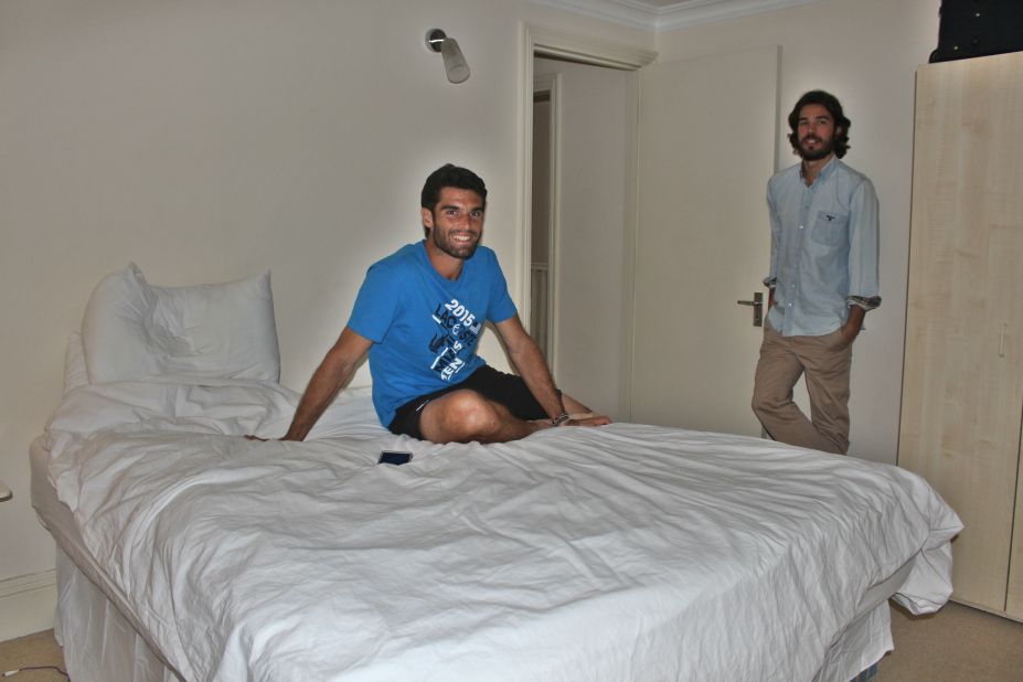 Pablo Andujar (left) bunked in the spare bedroom of his best friend Inaki, who recently moved to London, during the pre-Wimbledon Aegon Championships played at Queen's Club.  