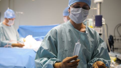 A penile prosthesis is surgically installed, often in an outpatient procedure.