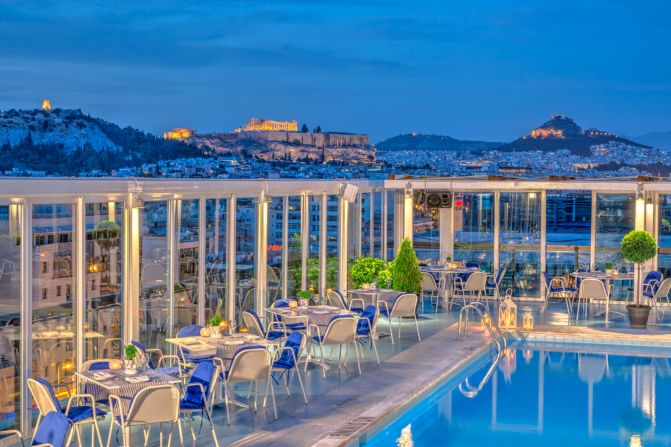 The pool crowning the Athens Ledra Hotel offers swimmers truly memorable views of the Acropolis.
