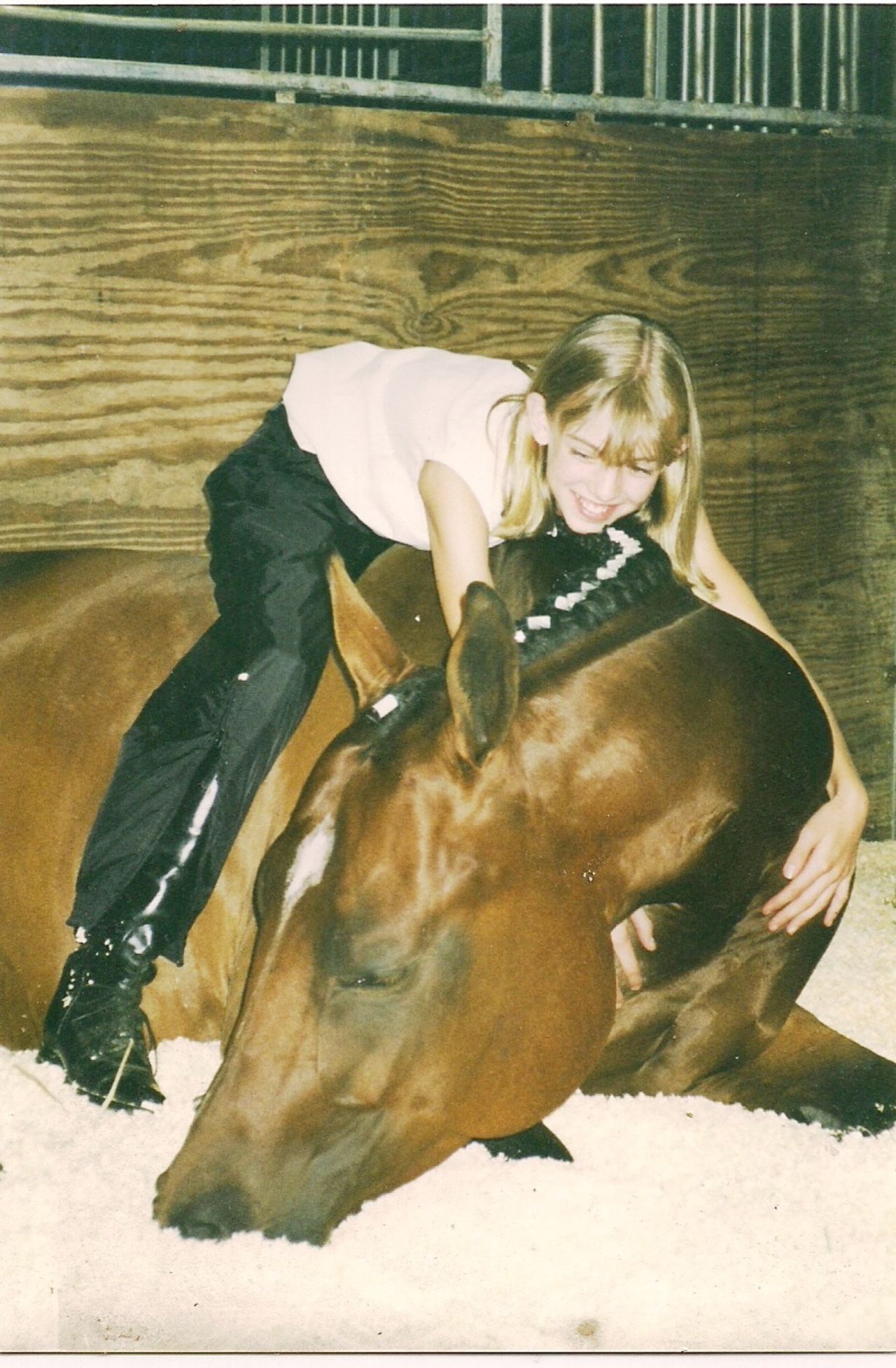 Graves with her first horse, named Sunny.