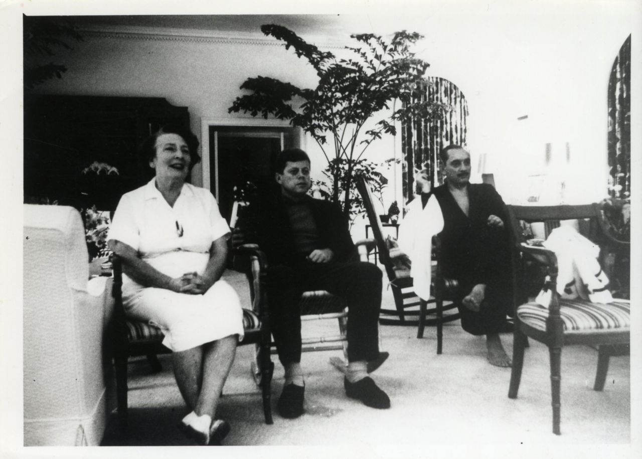 President John F. Kennedy with White House nanny Maud Shaw.