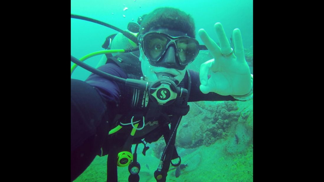 "Upping my selfie game," said actor Jason Biggs in this underwater photo <a href="https://instagram.com/p/4PGf46OKCK/" target="_blank" target="_blank">he posted from the island country of Bonaire</a> on Monday, June 22.