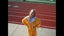 Sara Stelzer at high school graduation just months before her death.