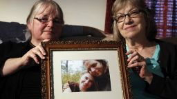 Mother's Linda Boyle, left and Lyn Coleman hold photo of their married children, Joshua Boyle and Caitlan Coleman, who were kidnapped by the Taliban in late 2012.