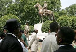 This statue of Nathan Bedford Forrest (a Civil War General who led troops against the north) is in Memphis, Tennessee.