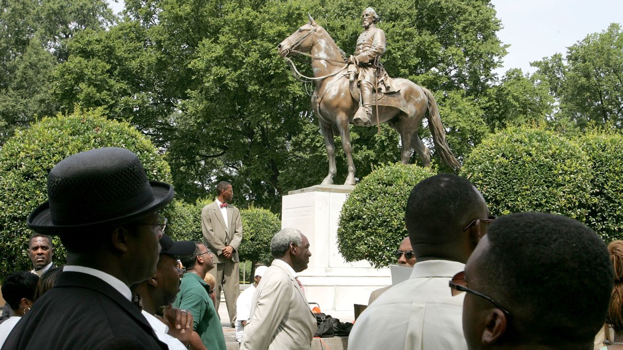 This statue of Nathan Bedford Forrest (a Civil War General who led troops against the north) is in Memphis, Tennessee.